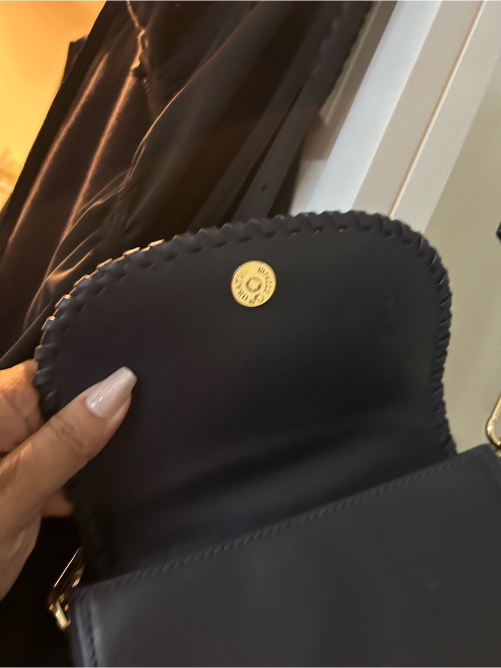 Michael Kors Black Leather Mini Crossbody with Gold Hardware - Picture 4 of 4